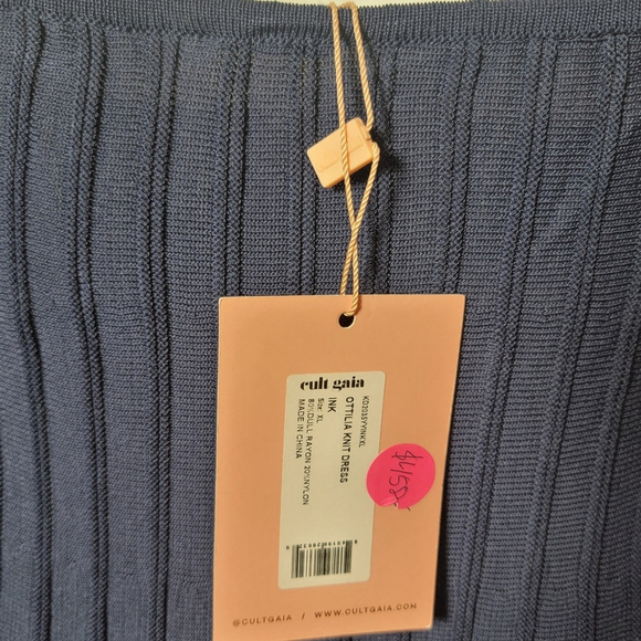 NWT $458 CULT GAIA Ottilia Knit Dress Navy XL - Picture 7 of 7
